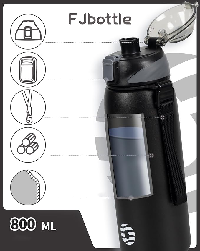 Insulated Water Bottle,27 oz Stainless Steel Wide Mouth Sports Water Bottle Double Wall Vacuum Leak Proof BPA Free Drinks Flask Keep Hot Or Cold Thermo Mug For university,Outdoor,Travel,Gym