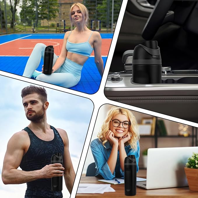 Moukiween Replacement Cap for Owala Freesip Bottle, One Button Water Bottle Top Lid Accessories Compatible with Owala Cup 16oz 24oz 32oz 40oz, BPA-Free, No Water Leakage, Black