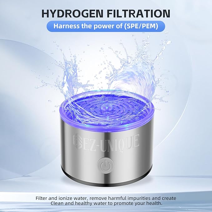 Hydrogen Water Bottle 2024 4th Generation 1600+PPB Hydrogen Water Generator with SPE PEM Technology, 14.5OZ 3min Quick Electrolysis, Water Ionizer, Includes Charging Adapter& Cable.