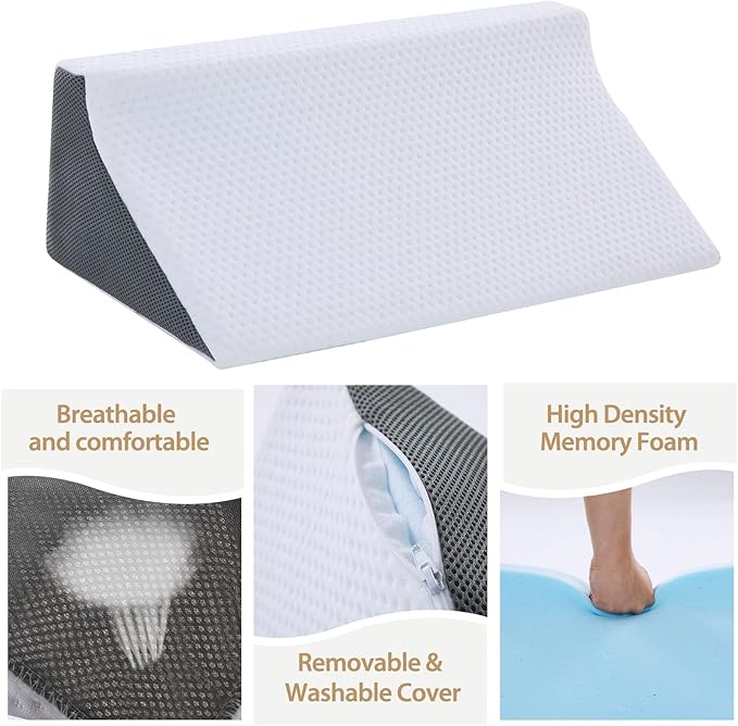 Wedge Pillow for Sleeping, Side Sleeper Body Back Positioners for Back Pain, Preventing Bedsores, After Surgery, Pregnancy Support, Ankle Support, Bed Wedge Pillow for Side Sleepers