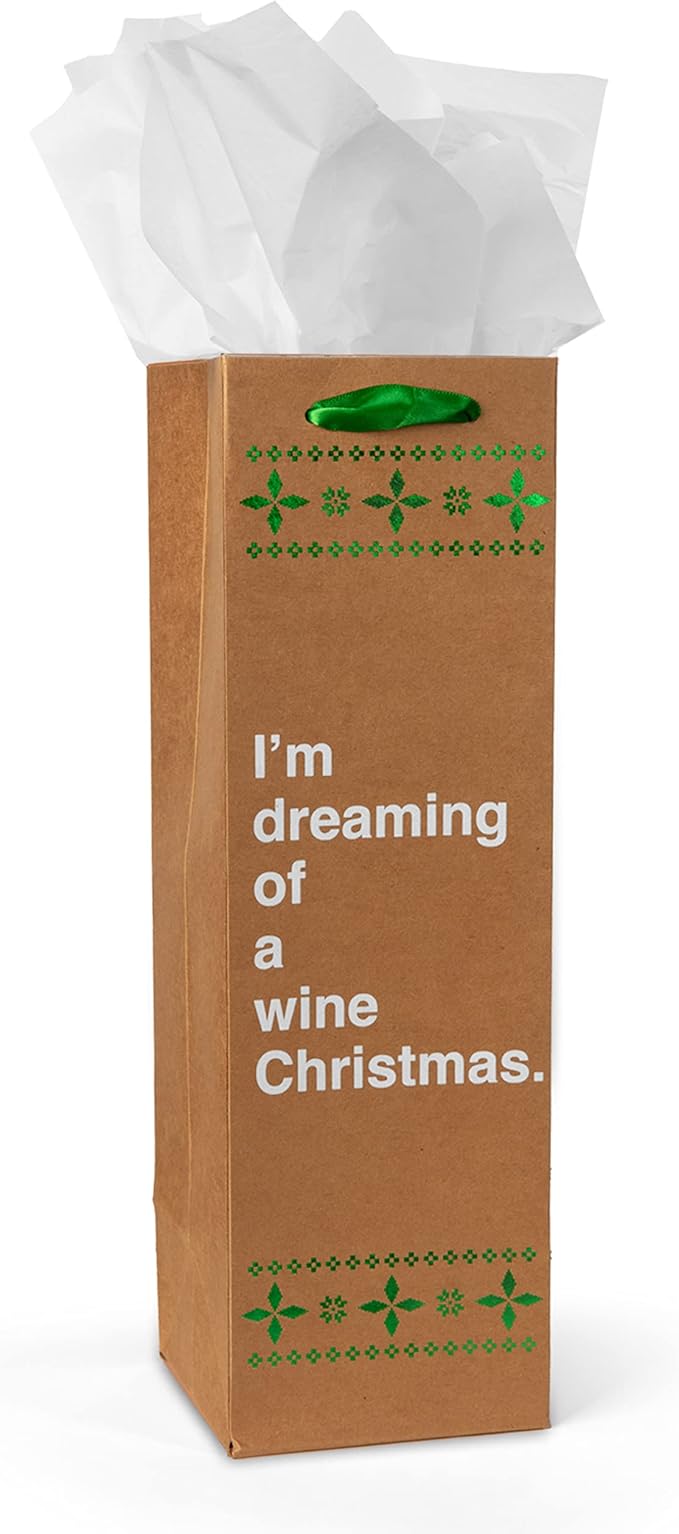 Tipsy Elves Christmas Gift Bags with Included Tissue Paper - Holiday Wine and Bottle Bags - One Size Only - Pack of 6 Bags