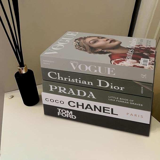 Fake Books for Decoration, Decorative Books for Home Decor, Bookshelf Coffee Table Designer Decor Set Aesthetic, Faux Books for Console Living Room TV Stand Entry Luxury Fireplace End Table 5Pcs