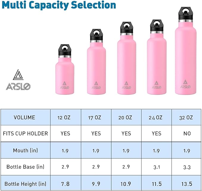 Stainless Steel Double Wall Water Bottles 25oz, Vacuum Insulated Bottle With Straw Lid, Insulated Water Bottle Keeps Water Cold for 24 Hours, Hot for 12 Hours, Hiking, Sports