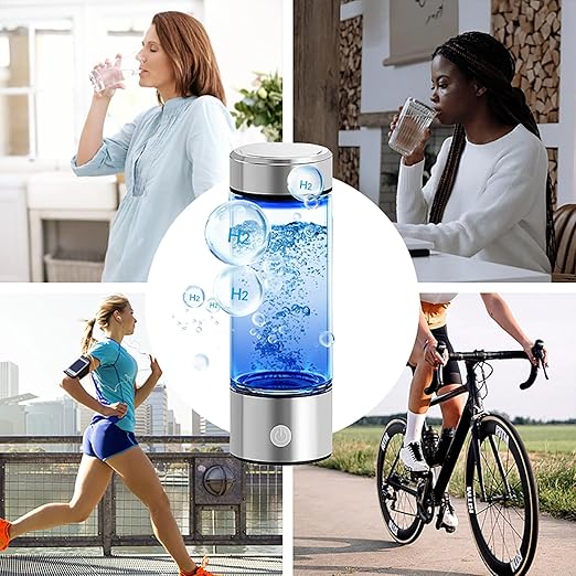 Hydrogen Water Bottle, Portable Rechargeable Hydrogen Water Bottle Generator with SPE PEM Technology 3Min Quick Electrolysis, Hydrogen Water Machine for Home Travel Office Exercise