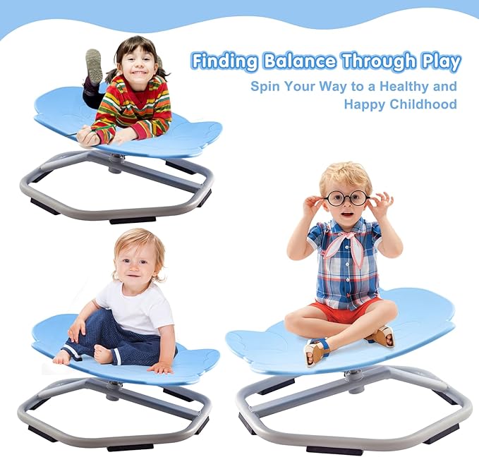 Autism Kids 360° Spinning Swivel Chair.Spinning Chair for Kids Sensory, Kids Swivel Chair Sensory, Sensory Toy Chair, Carousel Spin Sensory Chair, Training Body Coordination (Sky Blue)