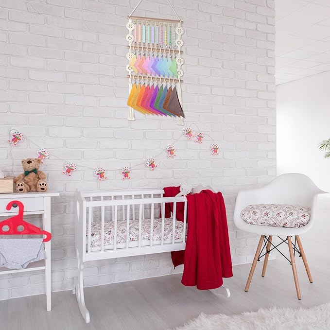 Baby Bibs Organizer Baby Nursery Organization Clothes Organizer Neutral Baby Bibs Holder for Bandana Drool Bibs Burp Cloths Infant Newborn Girl Boy Nursery Room