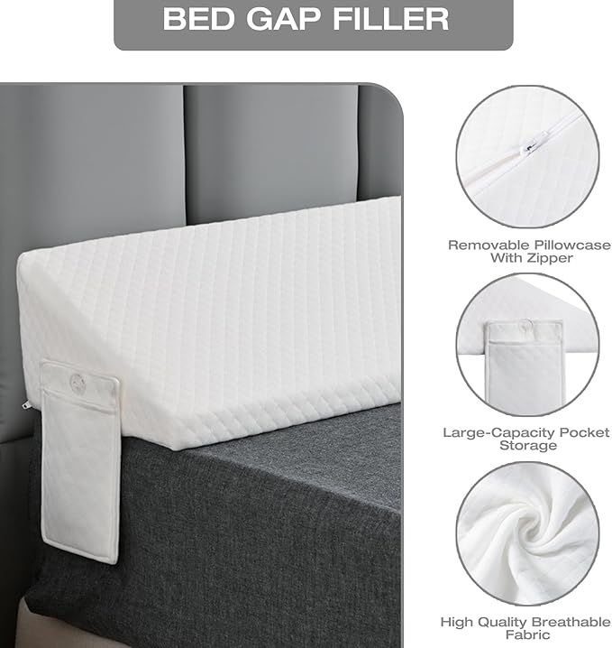 Headboard Wedge Pillow King Size Stop Bed Wedge Pillows for Headboard Mattress Gap Filler King Bed Pillow for Bedroom Accessories/Stuff/Essentials