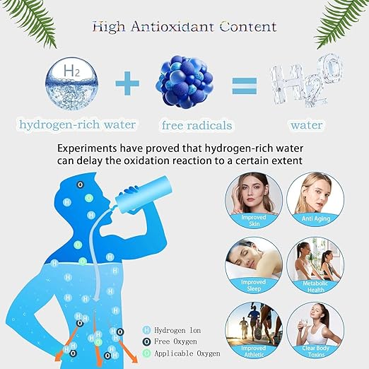Hydrogen Water Bottle, New Portable Hydrogen Water Ion Generator, Hydrogen-Rich Water Health Cup.for Family Travel Office Gifts (Silver)