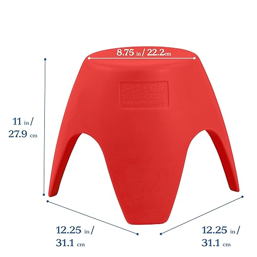ECR4Kids Ayana Stool Set, Flexible Seating, Red, 4-Pack