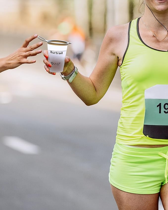 Collapsible Running Cup,Ultralight Protable Running Water Cup for Trail Running,Ultramarathon,Backpacking,Camping-BPA Free,200 ml/6.8 oz-2Pack, SkyBlue & White