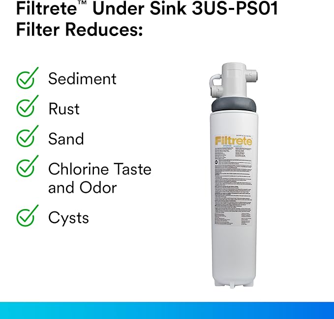 Filtrete Advanced Under Sink Quick Change Water Filtration System 3US-PS01