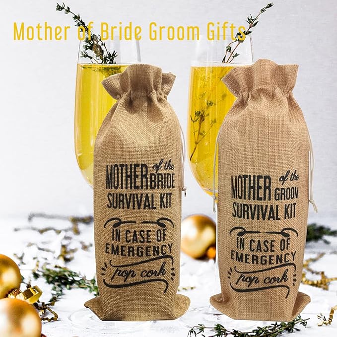 Mother of Bride and Groom Wine Bottle Bags, Mother of the Bride Gifts, Mother of the Groom Gifts