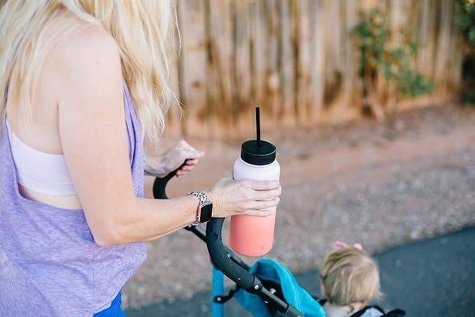 Simple Modern Wide Mouth Lid Leak Proof Straw Chug Handle Flip Fits Summit Water Bottles and Hydro Flask, Tumbler Style, Winter White