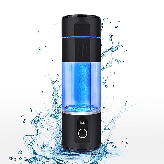 Hydrogen Rich Water Bottle, Portable Rechargeable Rich Hydrogen Water Generator Bottle Pure H2 Water Bottle, Hydrogen Contents Up to 5000 ppb, zbfc2BLACK
