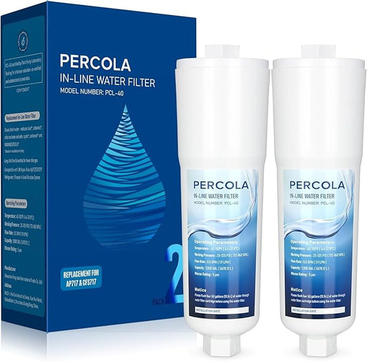 AP717 Inline Water Filter, Compatible with 3M Aqua-Pure Inline Water Filtration System AP717, 5560222, W/Scale Inhibitor (2 Pack)