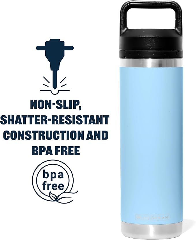 Classic 20 oz Water Bottle, Insulated Stainless Steel With Pro-Tough Lid | Perfect Insulated Water Bottle And Tumbler As Travel Water Bottle Or Gym Water Bottle (Mountain Peak Blue)