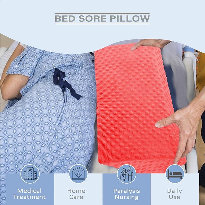 Body Wedge Pillow for Side Sleeping, Body Position Side Wedge Pillow, Back Positioning Elevation Pillow, Back Wedge Pillow for Side Sleepers, Wedge Pillows for After Surgery, Back Pain(Red-Dot)