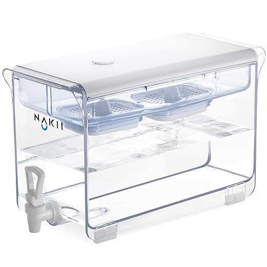 Nakii Water Filter Dispenser with 2 Filters - 18-Cup Water Dispenser with 300 Gallons Capacity Long-Lasting NSF-Certified Filters for Cleaner and Healthier Drinking Water - Faster Filtration, BPA-Free