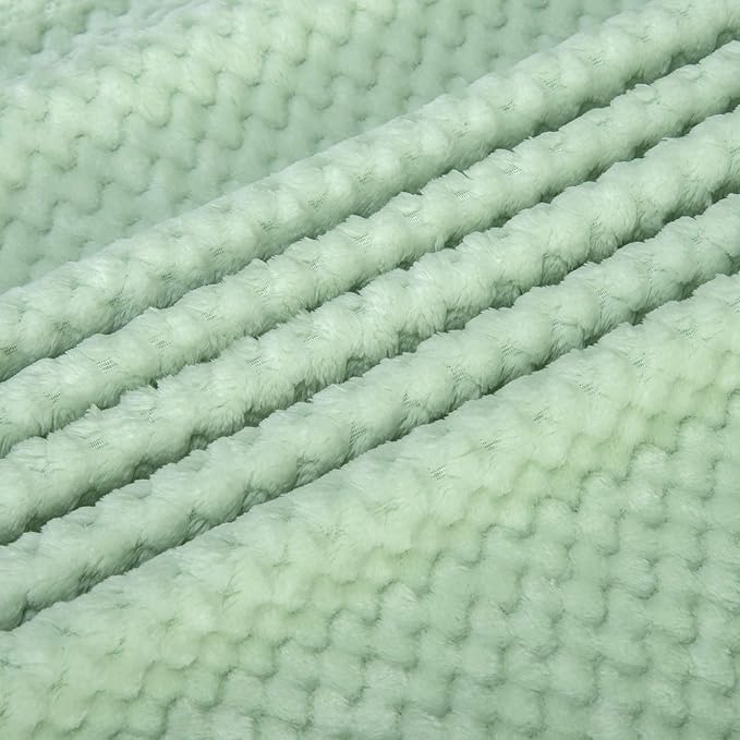 Fuzzy Blanket or Fluffy Blanket for Baby, Soft Warm Cozy Coral Fleece Toddler, Infant or Newborn Receiving Blanket for Crib, Stroller, Travel, Decorative (28Wx40L, XS-Pastel Green)
