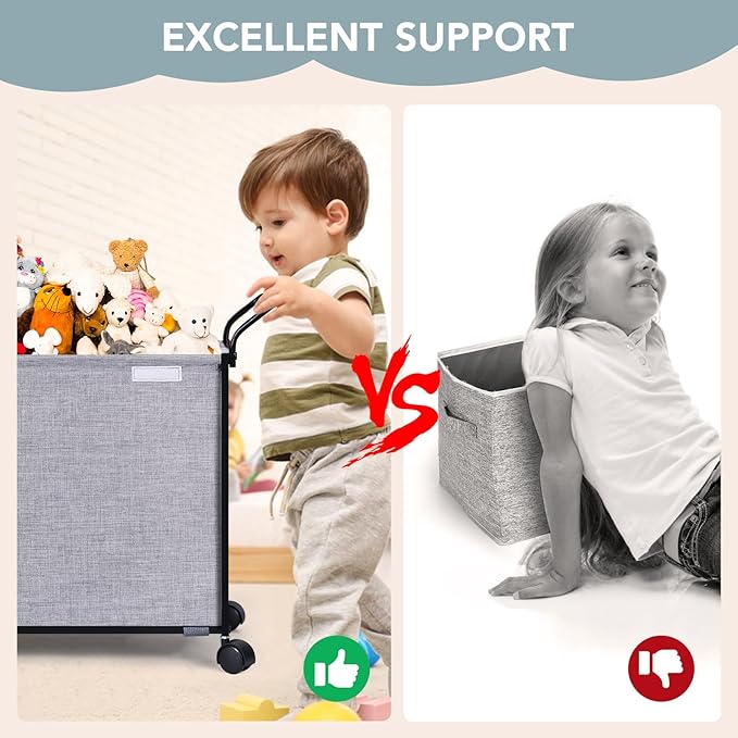 Toy Box Toy Storage - 72L Kids Toy Organizer with Wheels Toy Chest Storage Bins with Lids, Toy Boxes for Girls Boys, Stuffed Animals, Clothes, Bedroom, Living Room