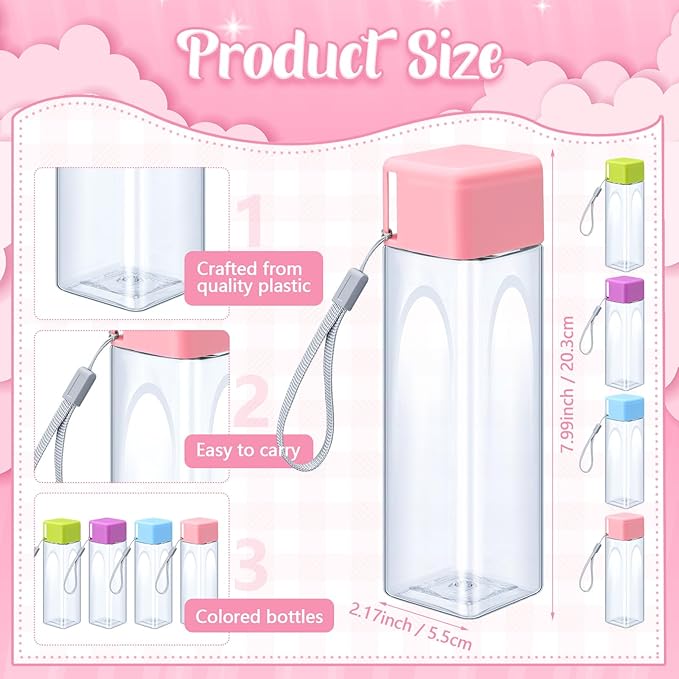 Mifoci 10 Pieces Water Bottle Bulk 17 oz Plastic Sports Water Bottles for Adults Reusable Leak Proof Portable Drink Bottles with Leak Proof Lid for Outdoor Fitness