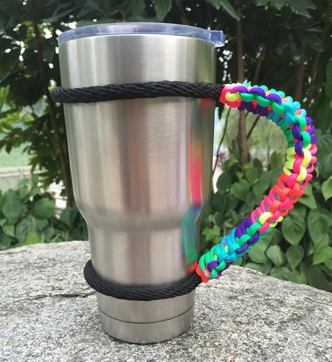Handmade Paracord Handle for Yeti/Rtic/Ozark Trail Rambler 30 Oz Tumbler. Colorful