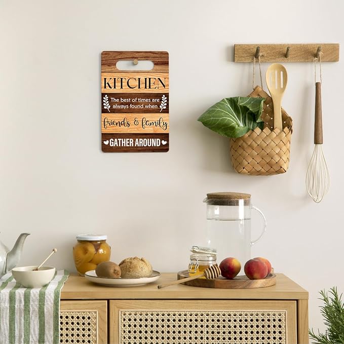 Farmhouse Kitchen Decor, Kitchen Signs Wall Decor, Kitchen Decorations, Kitchen Door Wall Hanging Decor, Kitchen The Best Of Times Are Always Found Wood Sign, Kitchen Gifts for Friends 8 x 12 Inch