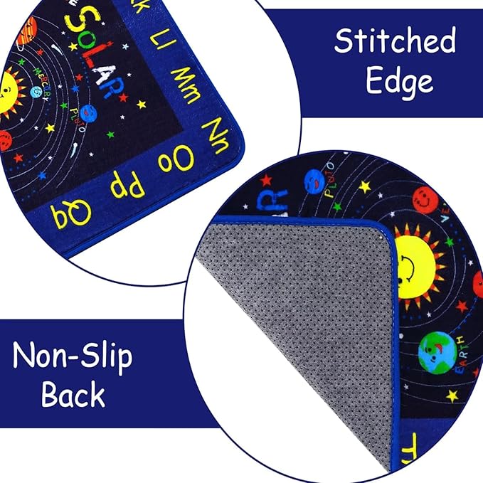 Kids Rug 5x7 Kids Room Rugs for Bedroom Carpet Kids Educational Rug Extra Large Soft Crawling Play Mat for Children Toddlers Classroom Playroom Alphabet Nursery Area Rug