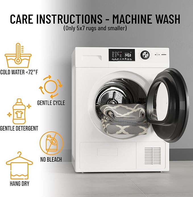 Ottomanson Glamour Collection Non-Slip Rubberback Moroccan Trellis Design 2x3 Indoor Area Rug/Entryway Mat, 2'3" x 3', Gray