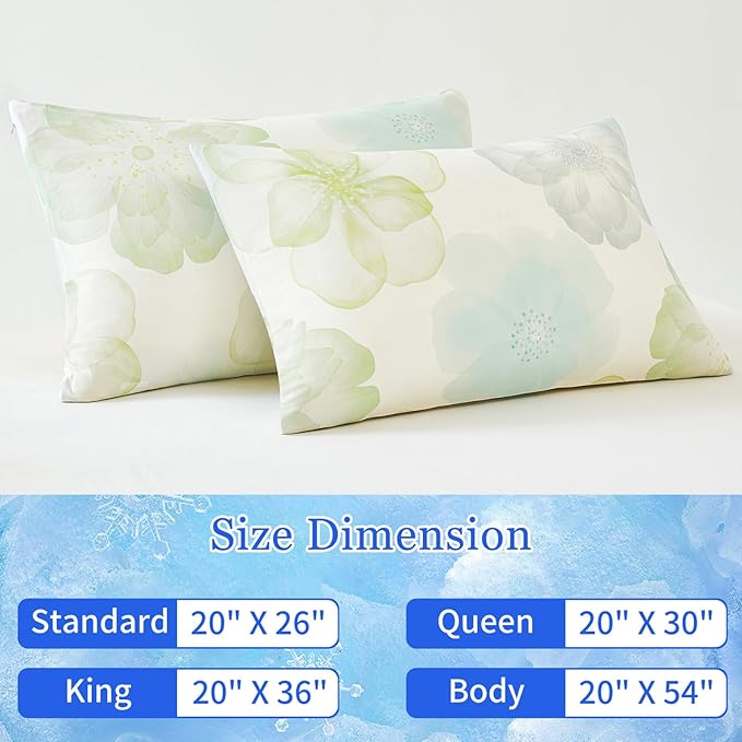 Cooling Pillow Cases for Hot Sleepers - Double Side Arc-Chill Q-Max>0.5 Cooling Fiber Cool Pillow Cases 2 Pack - Breathable Soft Cold Pillow Cases with Hidden Zipper (20" x 30")