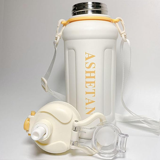 Large Capacity 32oz Insulated Cup, 316 Stainless Steel Water Bottles With Straw And Lifting Rope, Portable For Sports And Travel