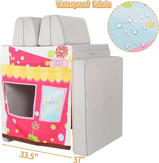 Play Panels for Kids Foam Play Couch, Candy Store