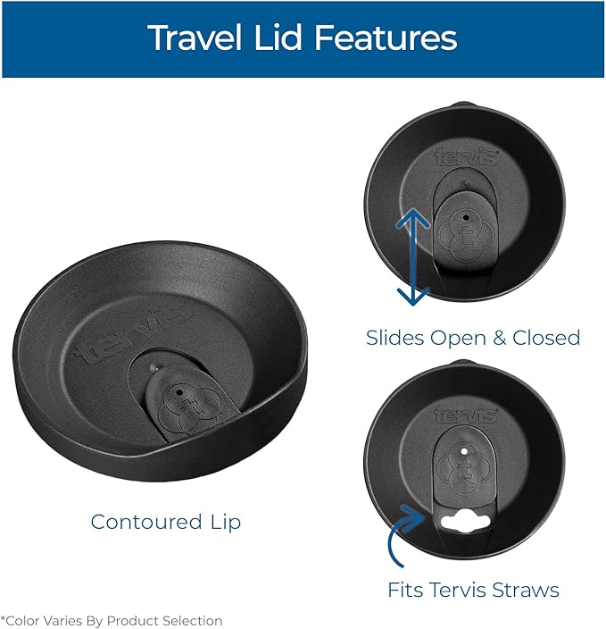 Tervis Travel Lid Made in USA Double Walled Insulated Tumbler Travel Cup Keeps Drinks Cold & Hot, Fits 24oz Tumblers & 16oz Mugs, Red