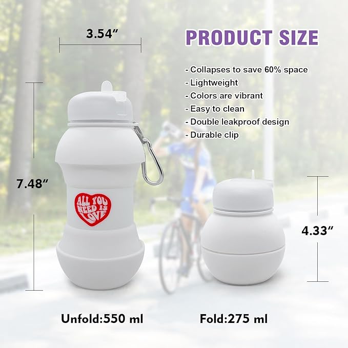 TOTU 20oz Water Bottle BPA Free, for Travel, Sports, Gym, Camping, Hiking, All Essentials