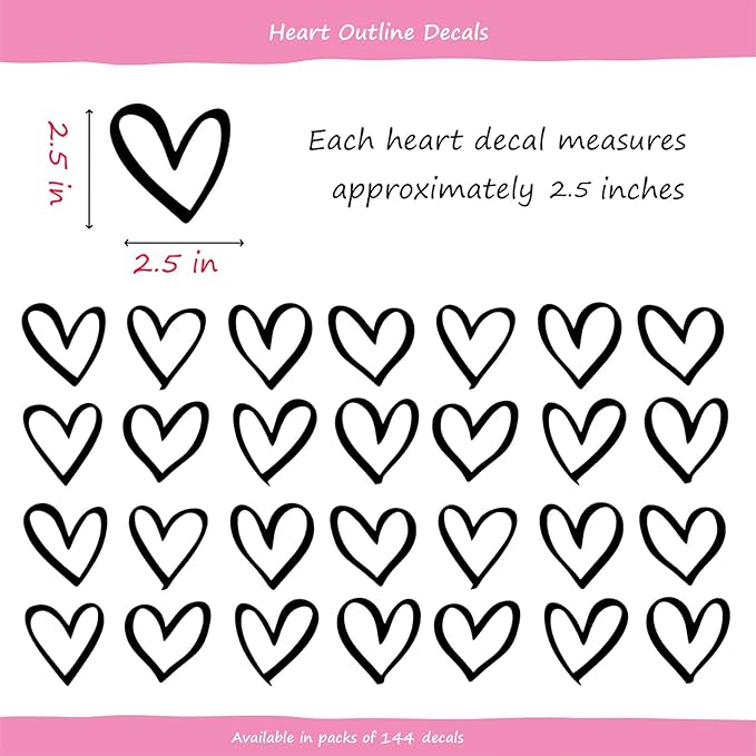 Heart Wall Decals Kids Room Wall Art Removable Stickers Girl Nursery Decor
