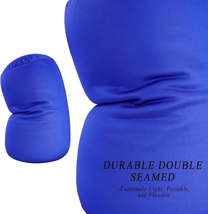 Microbead Body Pillow, Tube Microbead Bolster Bean Smooth Cool Pillow Neck Cervical Roll Pillow for Sleeping 7 x 12Inch Throw Travel Pillow(Sapphire Blue)