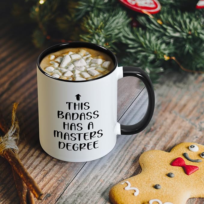 Maustic Graduation Gifts for Her Him, Masters Degree Graduation Gifts, This Badass Has a Masters Degree Coffee Mug, College Graduation Gifts for Daughter Son Friends, Funny Graduation Cups Mug, 11 Oz