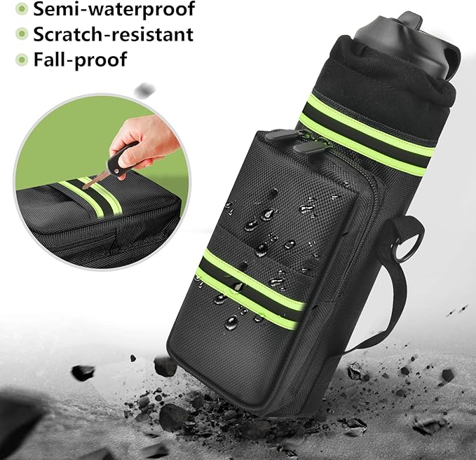 Water Bottle Carrier Sling Bag with Strap for Hydroflask25oz/32oz, Bottle Pouch Holder with Phone Pocket, Sports Water Bottle Sleeve Accessories for Hiking Travelling Camping
