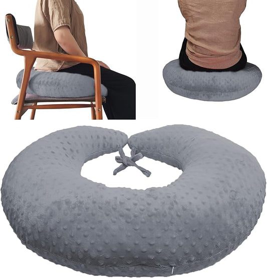 BBL Pillow After Surgery for Butt Sleeping, Brazilian Butt Lift Pillow Post Surgery Recovery for Sitting Sleeping Driving Donut Pillow for Woman Lumbar Back Cushion Seat Foam (Grey)