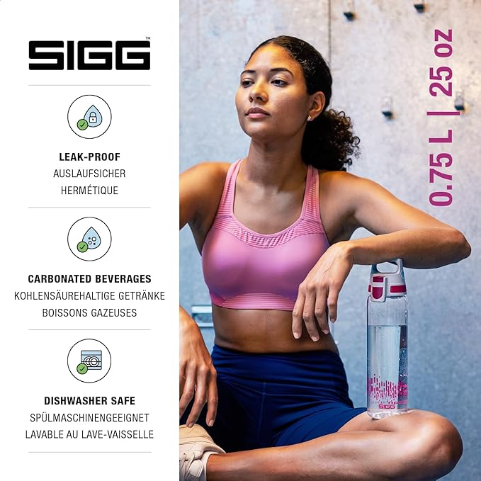 SIGG - Tritan Renew Transparent Water Bottle - Total Clear ONE MyPlanet - For Carbonated Beverages - Dishwasher Safe - With Fruit Strainer - Leakproof & Lightweight - BPA Free - 17 Oz / 25 Oz / 51 Oz
