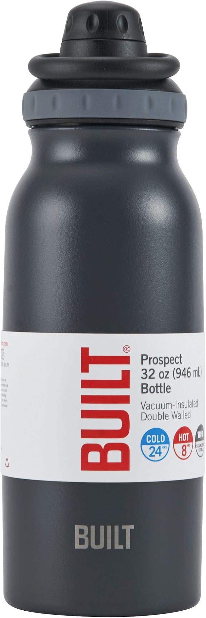 BUILT 32 Ounce Prospect Double Wall Stainless Steel Bottle Charcoal 5253183