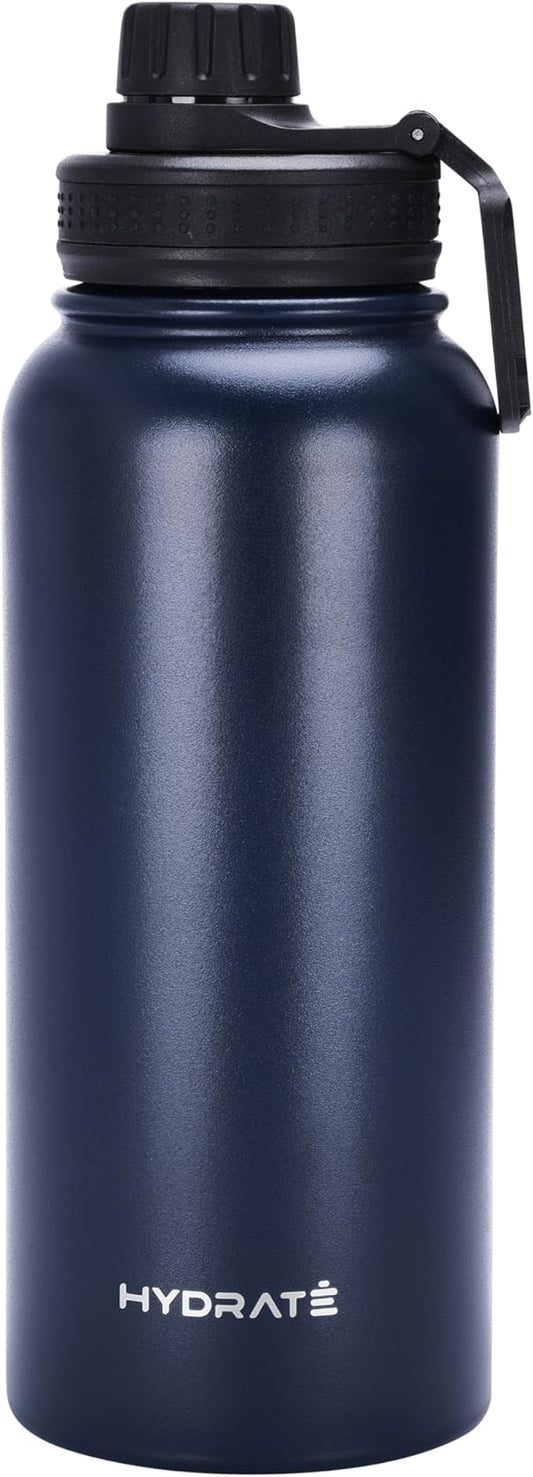 HYDRATE Insulated Stainless Steel Water Bottle - Large Reusable Flask with Leak-Proof Design and Convenient Handle - Double Vacuum Insulation for School, Work, or Adventure