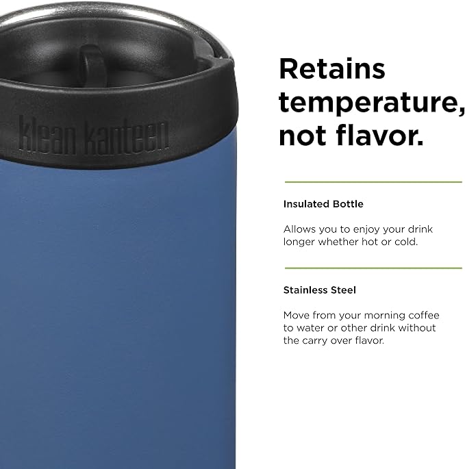 Klean Kanteen TKWide 16oz (w/Café Cap) - Real Teal