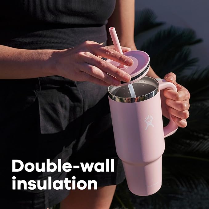 Hydro Flask Travel Tumbler Stainless Steel Vacuum Insulated Tumbler with Lid and Straw for Cold Water and Drinks for Sports, School, Work, Car, Travel, Weekends