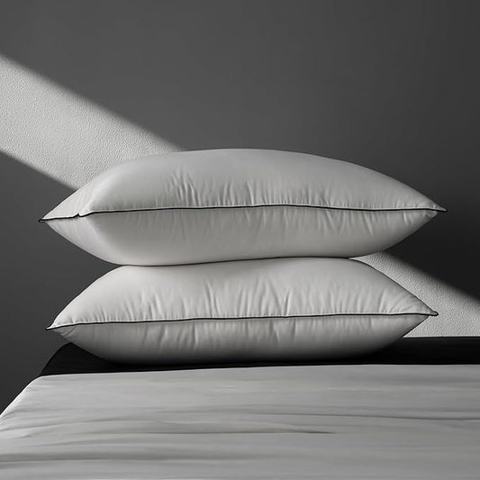 MAXICOZY Hungarian Goose Down Pillow Standard Size Pack of 2, 3-Chamber Bed Pillows Standard Size Set of 2, White Hotel Pillows for Sleeping, Soft Cotton Blend Shell- Standard (20" x 26"), 2 Pack