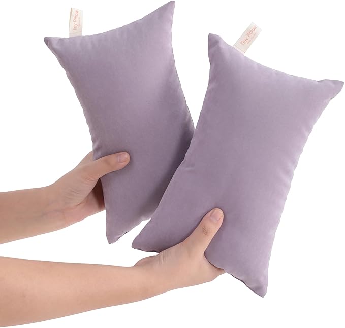 NTBAY Tiny Pillows, Down Alternative 7"x11" Microfiber Mini Pillows for Travel, Pets, Soft Machine Washable Small Pillows for Neck, Wrist, Lumbar and Knee, Lavender