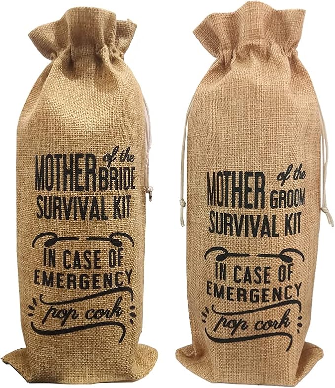 Mother of Bride and Groom Wine Bottle Bags, Mother of the Bride Gifts, Mother of the Groom Gifts