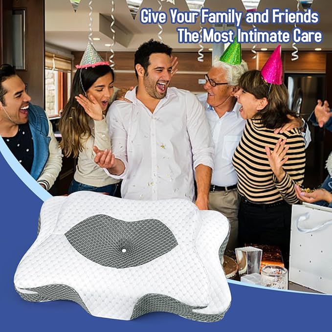 Cervical Pillow for Neck Pain Relief, Contour Memory Foam Pillows for Sleeping, Ergonomic Orthopedic Neck Support Pillow for Side, Back, Stomach Sleepers, Neck Pillow with Breathable Pillowcase, Gray