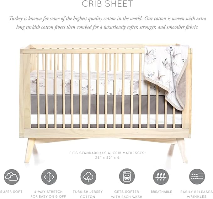 Crib Sheets - Crib Sheets Girl -Crib Sheets Boy - Jersey Sheets - Nursery Bedding - Toddler Bedding Sets for Girls and Boys - Baby Crib Sheets - OILO Studio Crib Sheet Cottontail