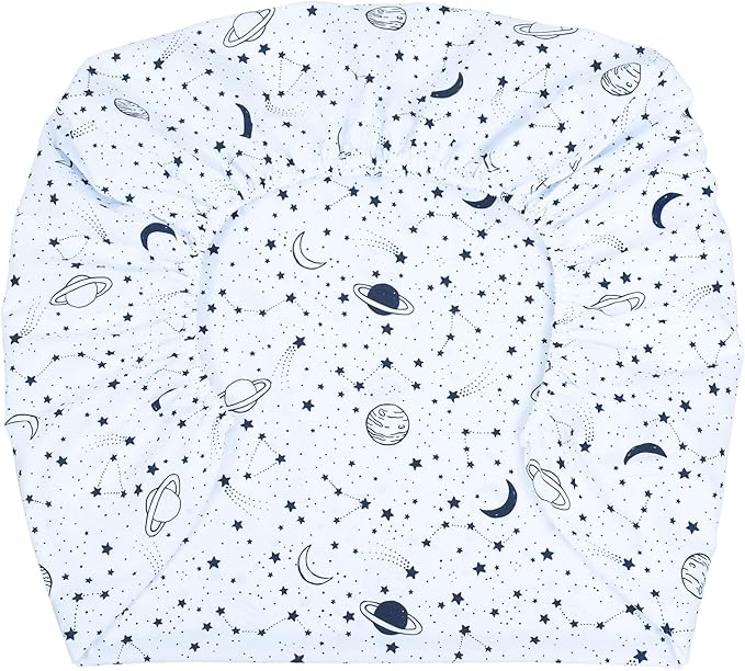 JISEN Baby Crib Sheet 1 Piece Portable Fitted Crib Sheet for Standard Crib and Toddler Mattresses Nursery Bed Decor for Boys Girls 28x52 Inch Stars Planets